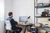 man working from home desk